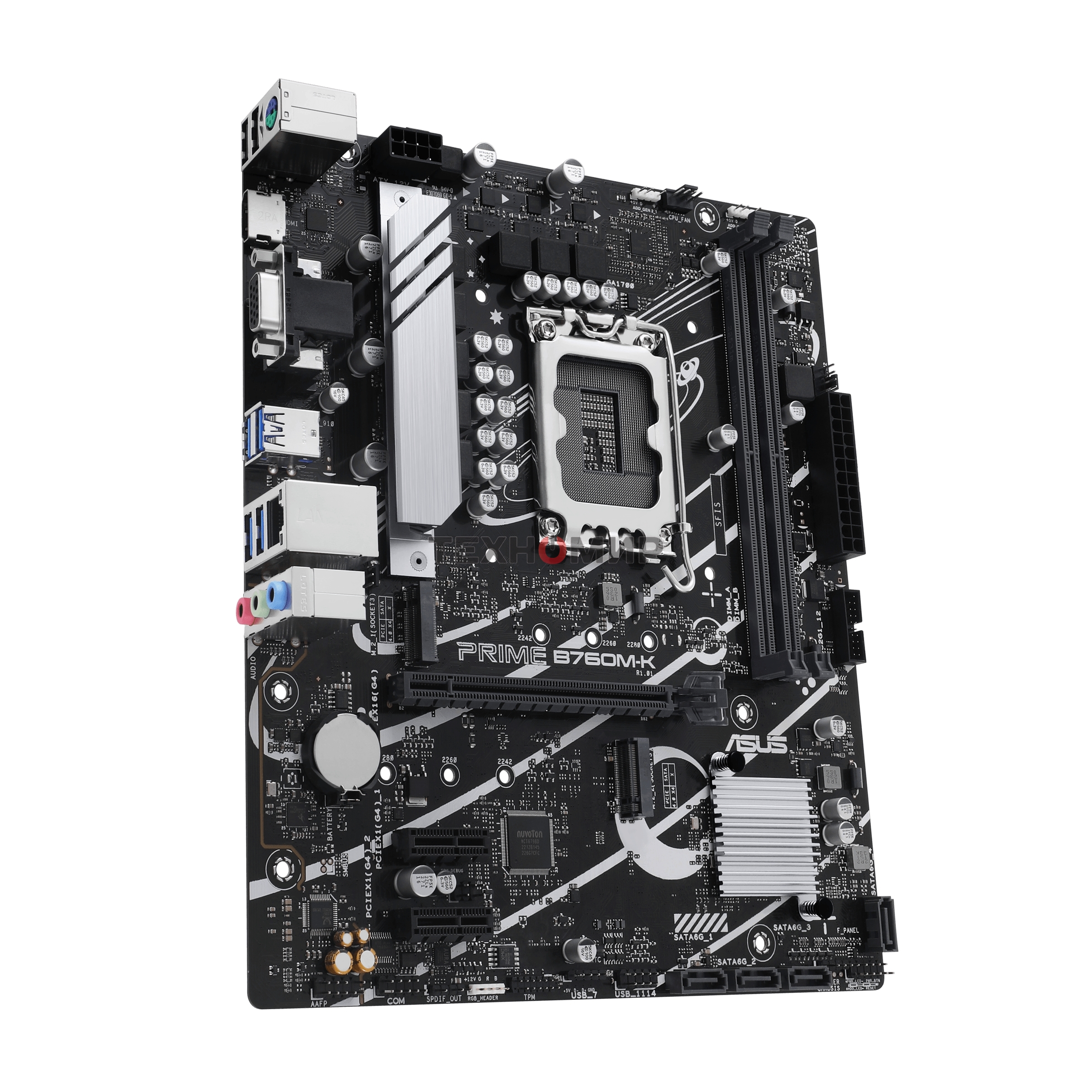 Материнская плата ASUS PRIME B760M-K, LGA 1700, Intel B760, 2xDDR5, 4xSATA, 2xM.2, 1xPCIe 4.0 x16, 2xPCIe x1, 1xHDMI, 1xVGA, 1x 2.5Gb LAN, 2xUSB-A 3.2 Gen 1, 2xUSB-A 2.0, 3x3.5 мм, 7.1, mATX