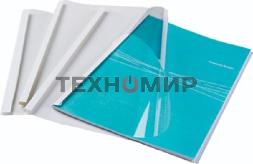 Обложки для термопереплета A4, Fellowes®, 20 мм, 50 шт., вверх - прозрачный ПВХ, низ - глянцевый белый картон