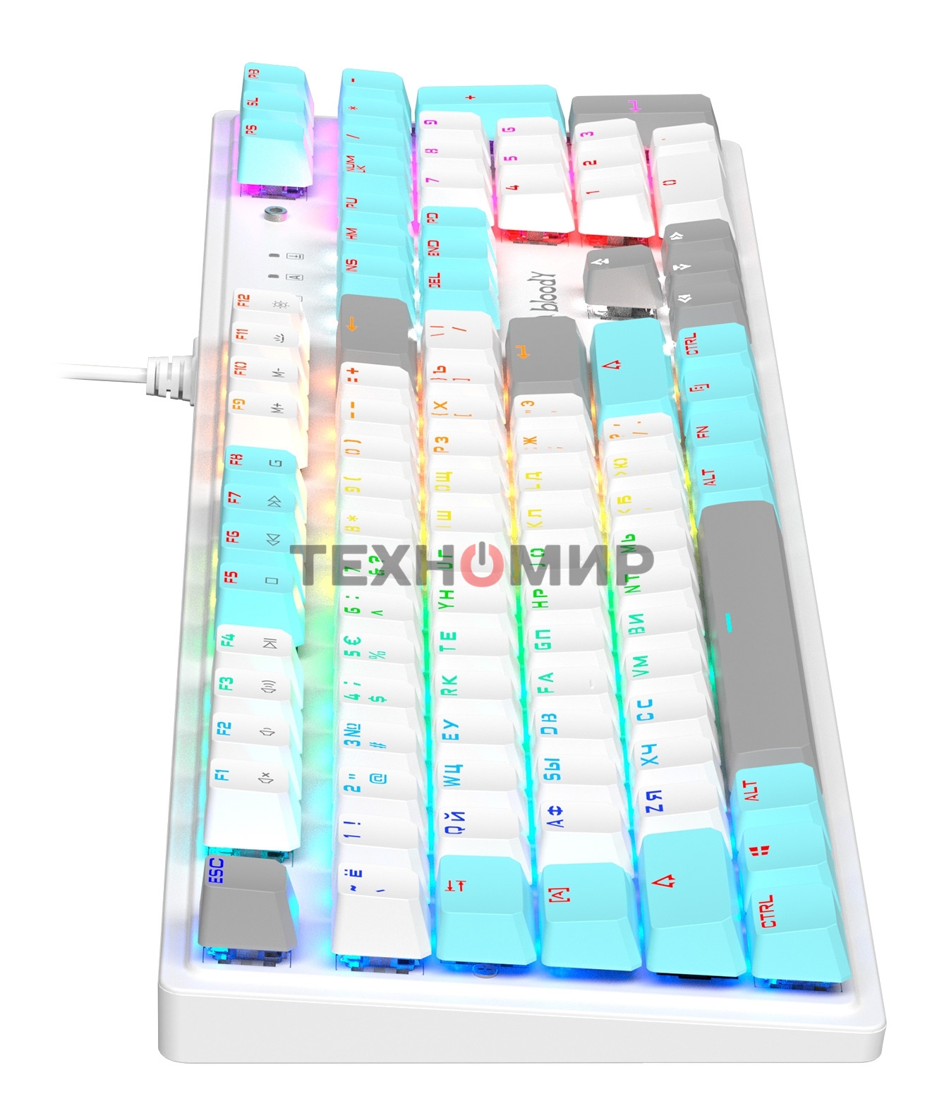 Клавиатура проводная A4Tech Bloody S510N USB белый