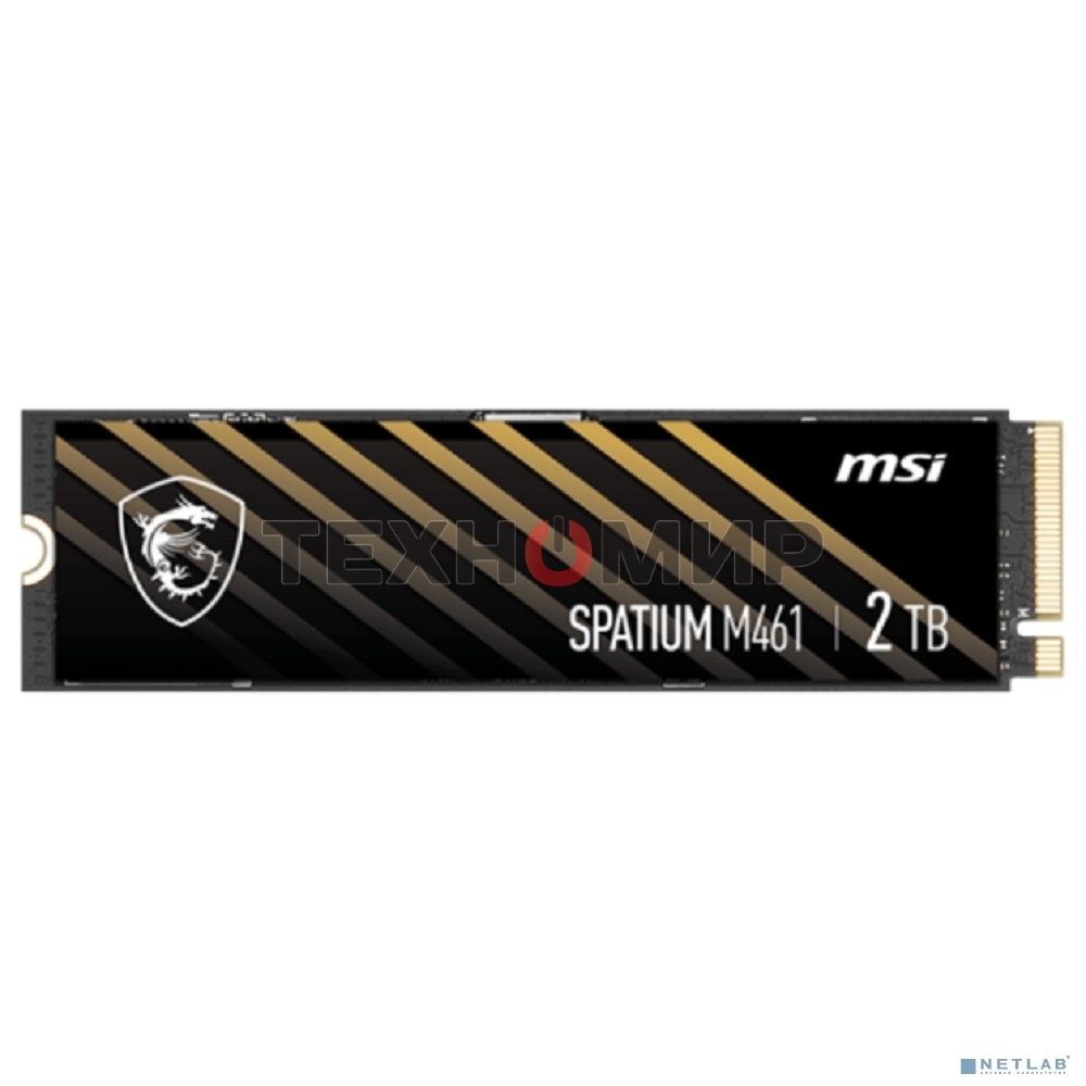 Накопитель SSD MSI SPATIUM M461, 2TB, M.2 2280, PCIe 4.0 x4, NVMe, R/W 5000/4200