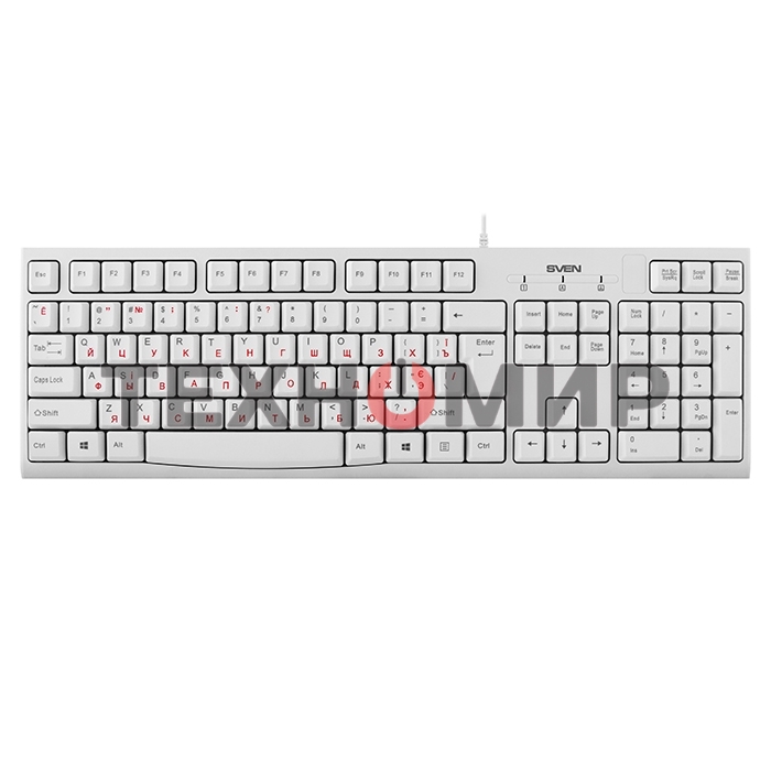 Клавиатура Sven KB-S300 проводная, USB Type-A, белый