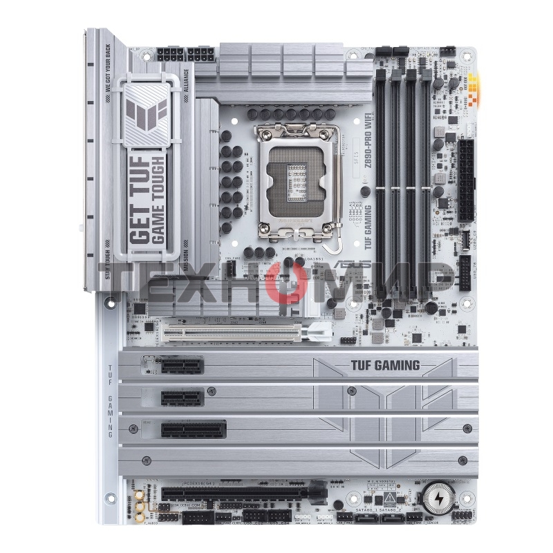 Материнская плата ASUS TUF GAMING Z890-PRO WIFI, LGA 1851, Intel Z890, 4xDDR5, 4xSATA, 4xM.2, 1xPCIe 5.0 x16, 1xPCIe 4.0 x4, 2xPCIe x1, 1xHDMI, 1xDP, 2xUSB-C Thunderbolt 4, 6xUSB-A 10Gbps, 1x 2.5Gb LAN, 5x3.5 мм, 7.1, ATX