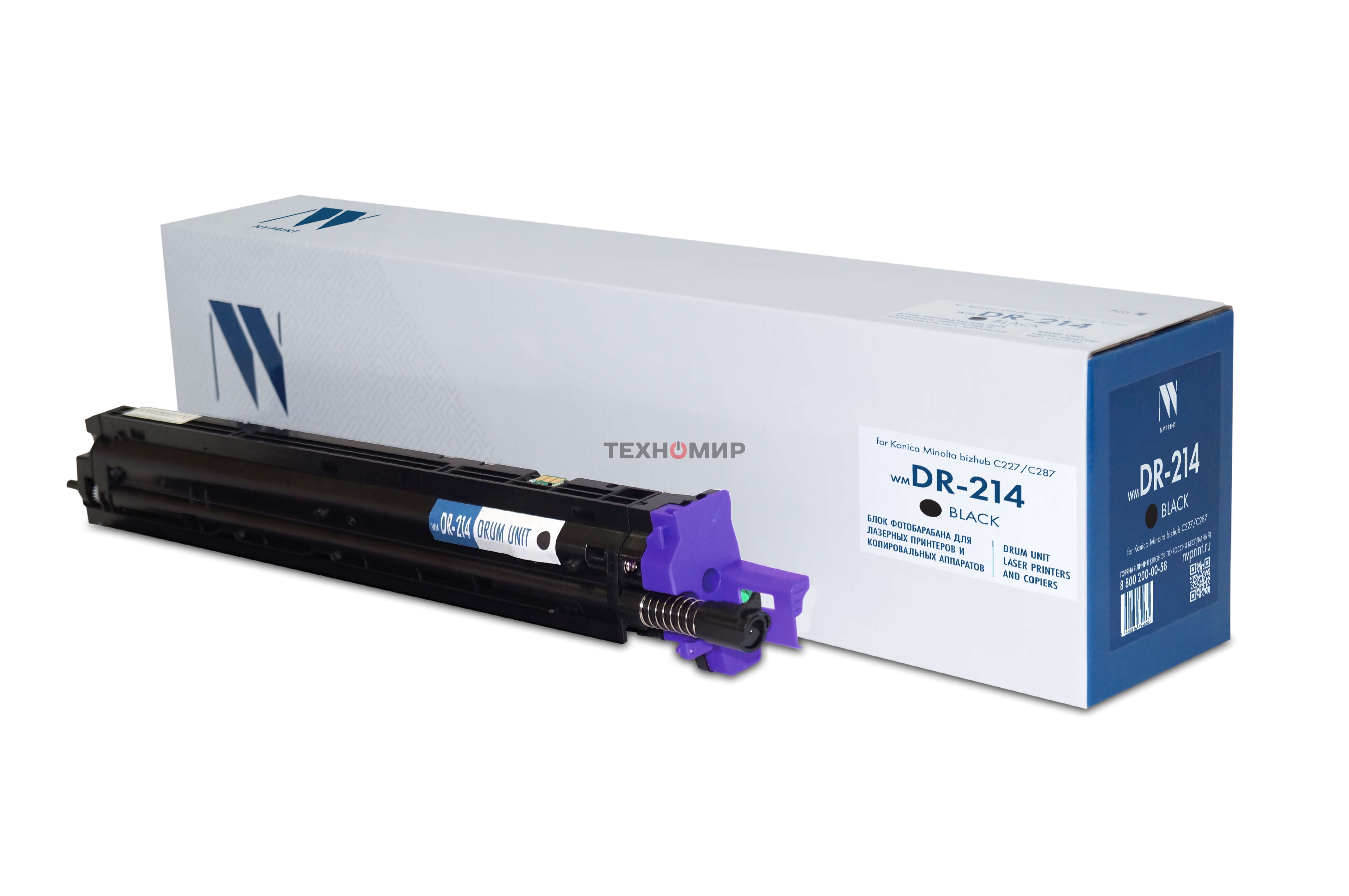 Блок фотобарабана NVPrint совместимый NV-DR-214 черный для Konica Minolta bizhub C227/C287 (80000k)