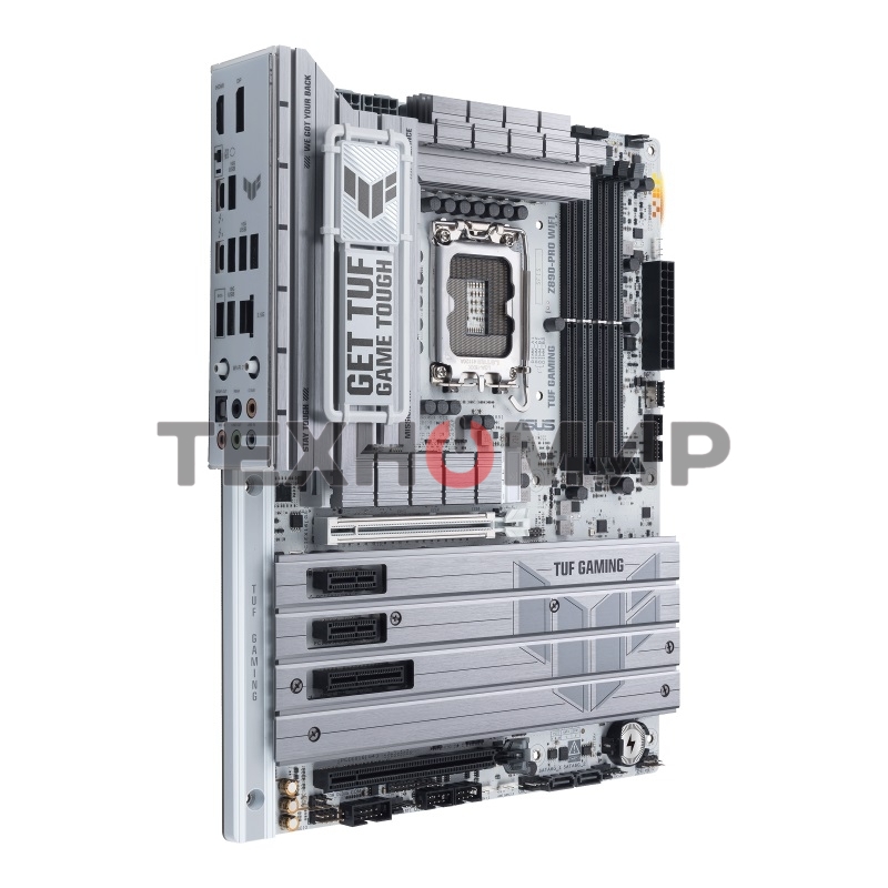 Материнская плата ASUS TUF GAMING Z890-PRO WIFI, LGA 1851, Intel Z890, 4xDDR5, 4xSATA, 4xM.2, 1xPCIe 5.0 x16, 1xPCIe 4.0 x4, 2xPCIe x1, 1xHDMI, 1xDP, 2xUSB-C Thunderbolt 4, 6xUSB-A 10Gbps, 1x 2.5Gb LAN, 5x3.5 мм, 7.1, ATX