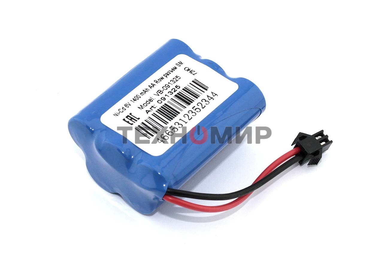 Аккумулятор Ni-Cd 6V 1400 mAh AA Row разъем SM (2+3)