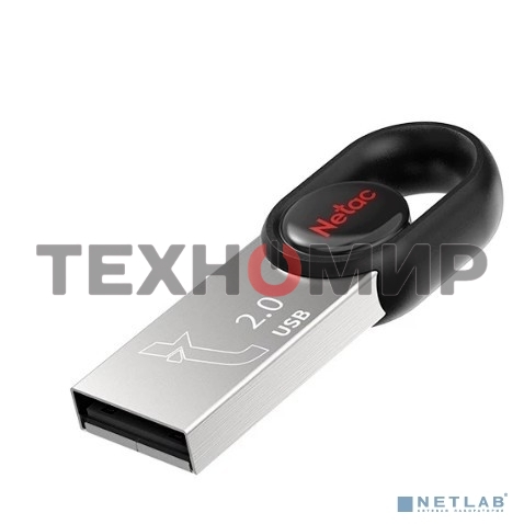 Флешка USB Netac UM2 (NT03UM2N-032G-20BK), 32Gb, USB 2.0, R/W 100/40, серебристый/черный