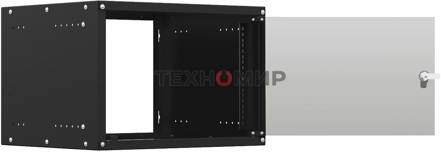 Шкаф коммутационный NTSS Lime (NTSS-WL6U5560GS-BL) настенный 6U 550x600 мм пер. дв. стекл несъемн. бок. пан. 30 кг черный 520 мм 12 кг 110 град. 500 мм IP20