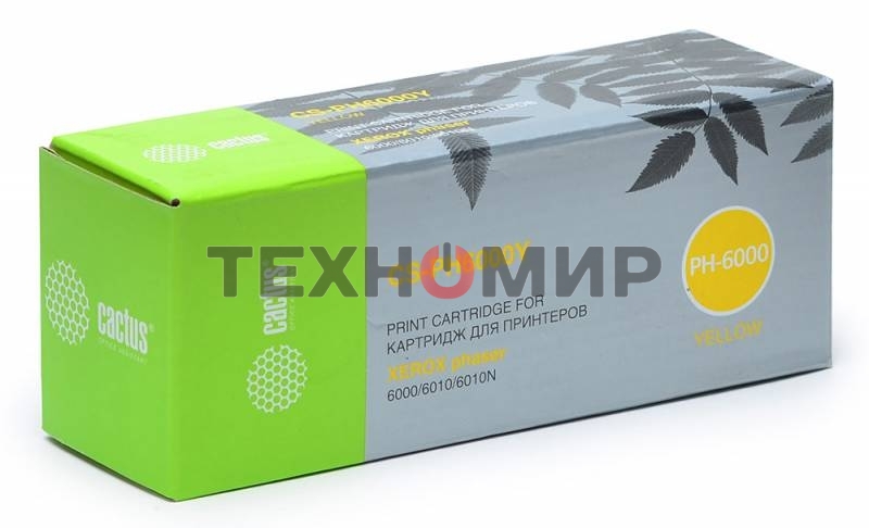 Картридж лазерный Cactus CS-PH6000Y (106R01633) желтый (1000 стр.) для Xerox 6000/6010