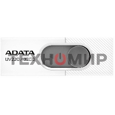 Флешка USB ADATA UV220 (AUV220-32G-RWHGY), 32Gb, USB 2.0, R/W 15/5, белый/серый