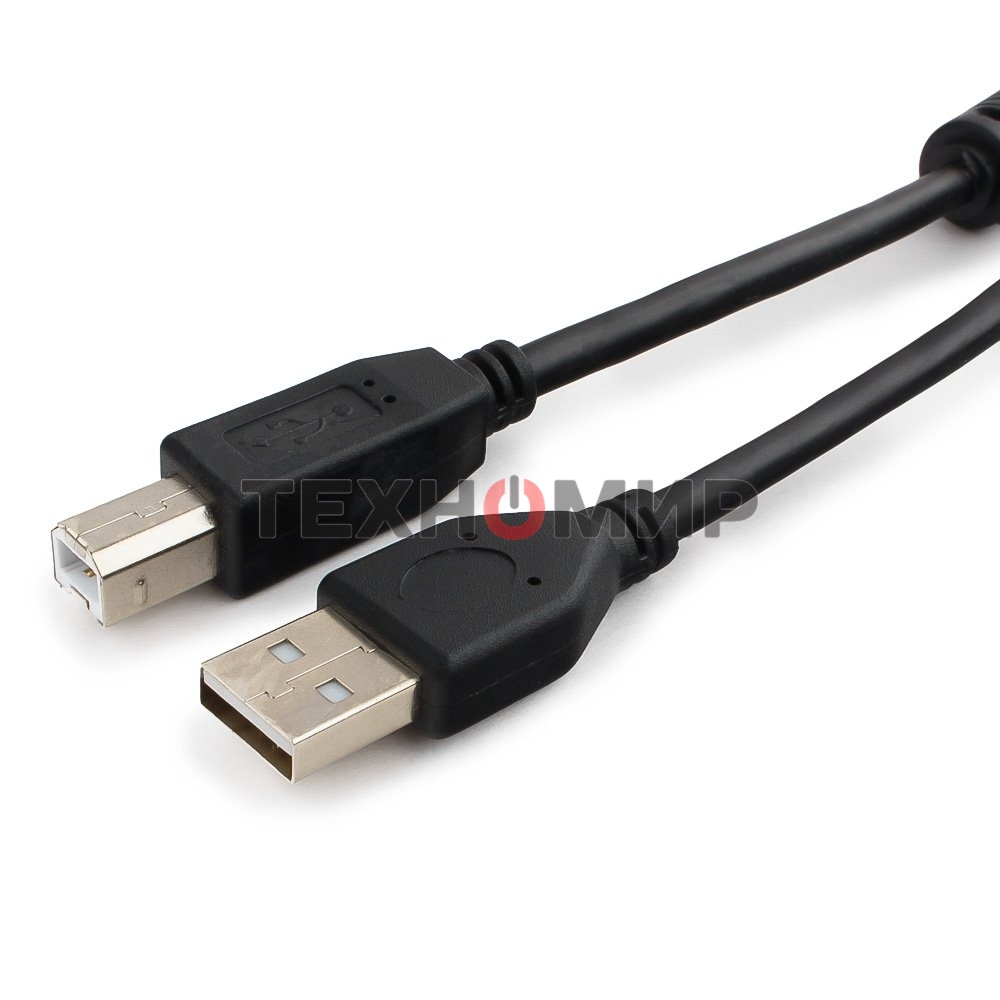 Кабель USB2.0 Pro Cablexpert CCF2-USB2-AMBM-6, AM/BM, 1.8м, экран, 2феррит.кольца, черный, пакет