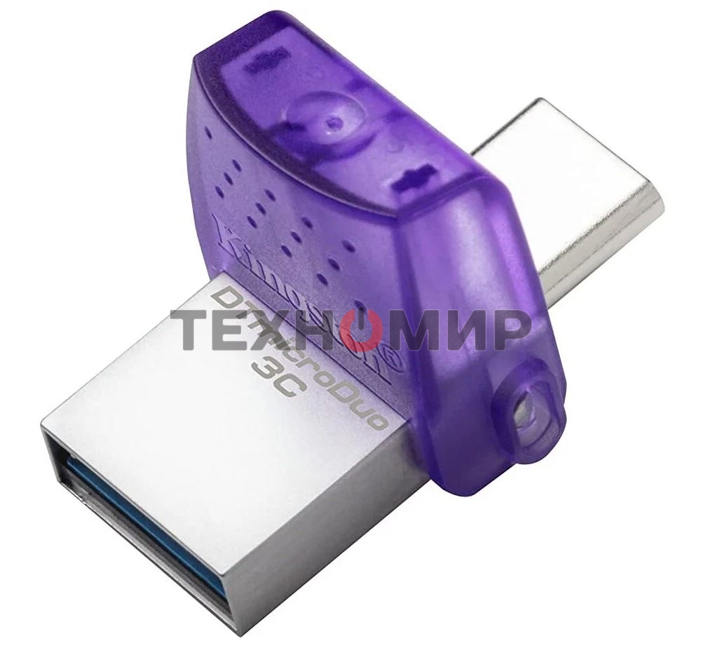 Флешка USB Kingston DataTraveler microDuo 3C (DTDUO3CG3/256GB), 256Gb, USB 3.2 Gen 1/Type-C, R/W 200/15, фиолетовый