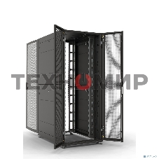 Шкаф серверный ПРОФ напольный 42U (800x1000) дверь перфор. 2 шт., черный, в сборе (ШТК-СП-42.8.10-44АА-9005)