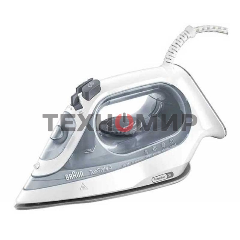 Утюг Braun SI 3054 GY серый/белый, 2400 Вт, 45 г/мин, 180 г/мин, 270 мл