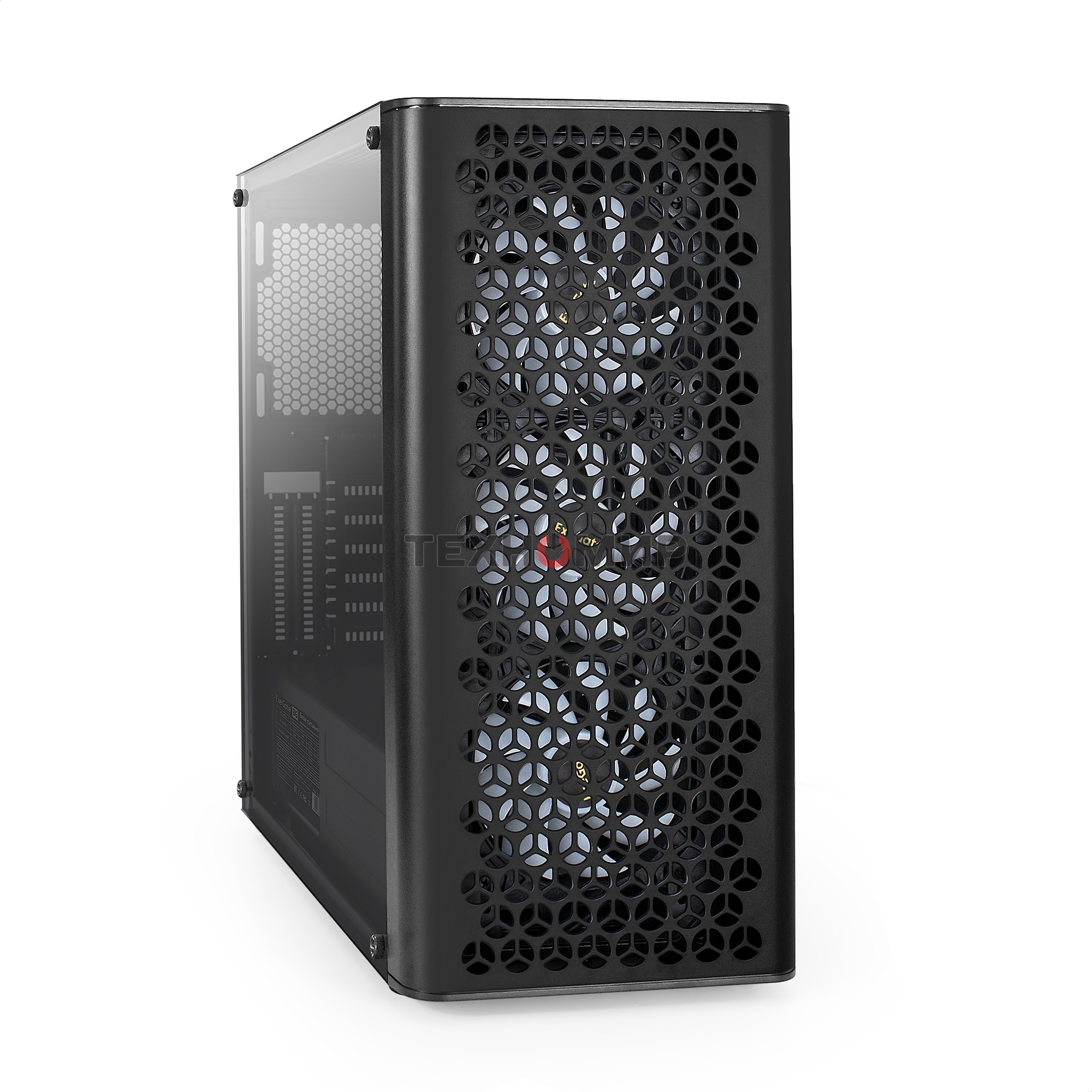 Компьютерный корпус Miditower ExeGate EVO-9202-NPX500 (ATX, БП 500NPX с вент. 12 см, с окном, 1*USB+1*USB 3.0, аудио, 3 вент. 12см с RGb подсветкой)
