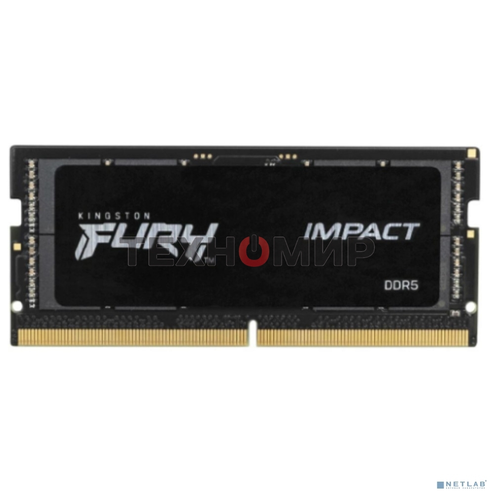 Оперативная память Kingston Fury Impact, DDR5, 32GB (1x32GB), 5600MHz, CL40, SO-DIMM