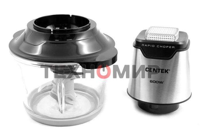 Чоппер Centek CT-1392 Сталь 600Вт 6 лезвий, стеклянная чаша 1,2л, разборные ножи