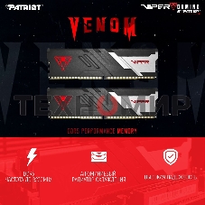 Оперативная память Patriot Viper Venom, DDR5, 64GB (2x32GB), 6400MHz, CL32, DIMM, с радиатором, черный