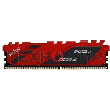 Оперативная память NETAC Shadow, DDR4, 8GB (1x8GB), 3200MHz, CL16, DIMM, с радиаторами, красный