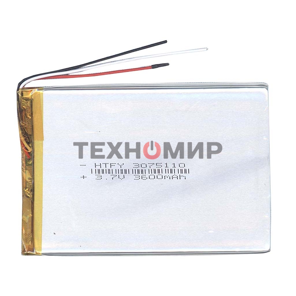 Аккумулятор Li-Pol (батарея) 3x75x110мм 3pin 3.7V/3600mAh