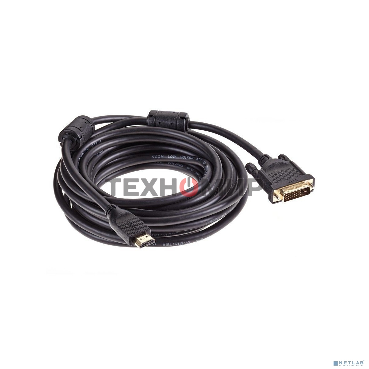 Кабель HDMI AM/DVI(24+1)M, 7.5м, CU, 1080P@60Hz, 2F, VCOM CG484GD-7.5M