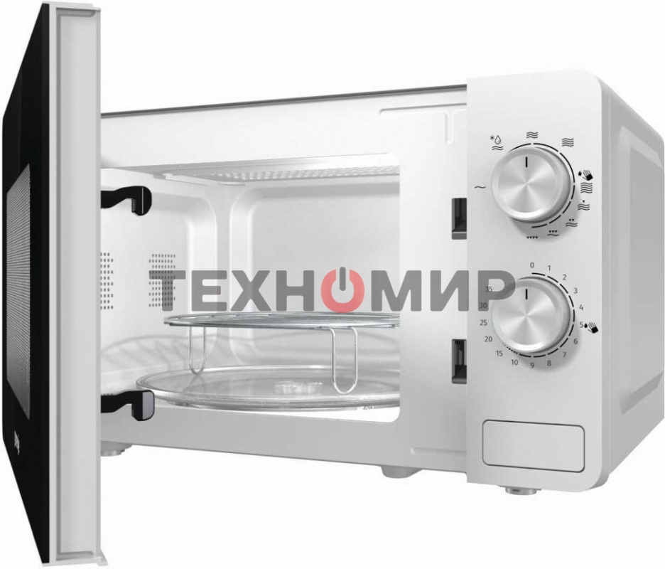 Микроволновая печь Gorenje MO20E2W белый, 20 л, 800 Вт, переключатели - поворотный механизм