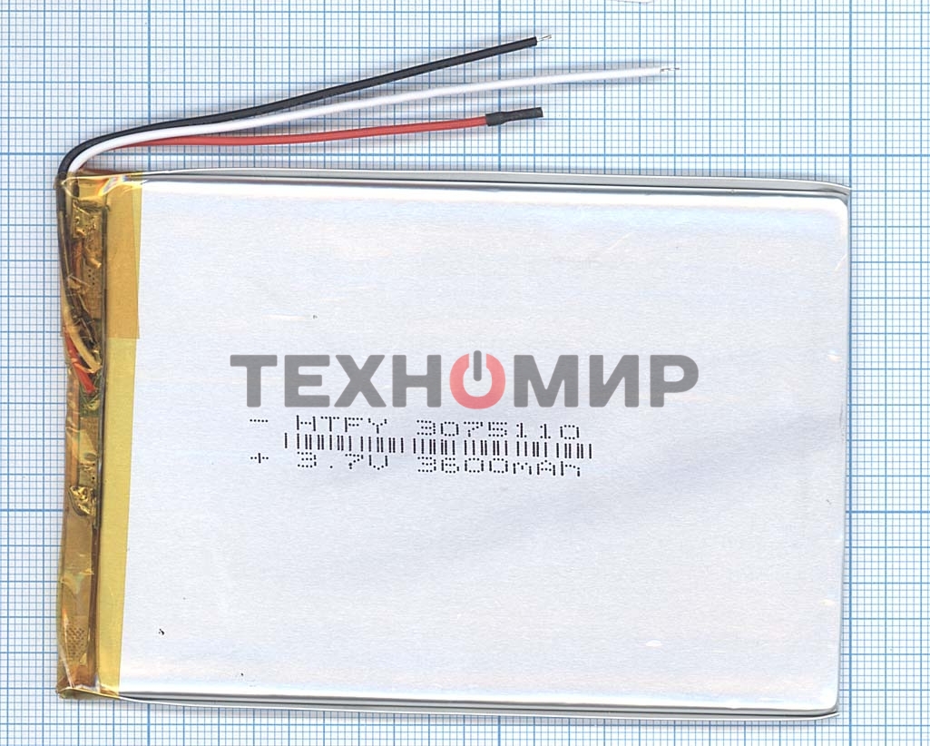Аккумулятор Li-Pol (батарея) 3x75x110мм 3pin 3.7V/3600mAh