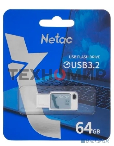 Флешка USB Netac UA31 64Gb NT03UA31N-064G-32BL, USB 3.2