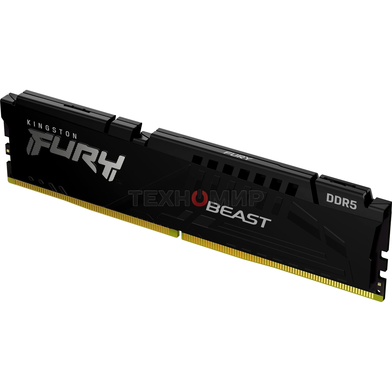Оперативная память Kingston Fury Beast, DDR5, 32Gb (1x32GB), 6400MHz, CL32, DIMM, радиатор, черный