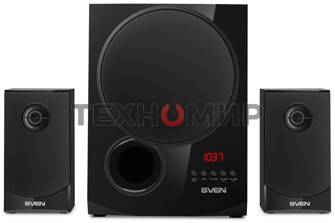 Акустическая система 2.1 SVEN MS-2080/70 Watt/~220V 50Hz/FM-тюнер, USB/SD, дисплей/BLUETOOTH/ПДУ/Black