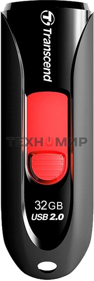 Флешка USB Transcend Jetflash 590 (TS32GJF590K), 32Gb, USB 2.0, R/W 15/5, черный/красный
