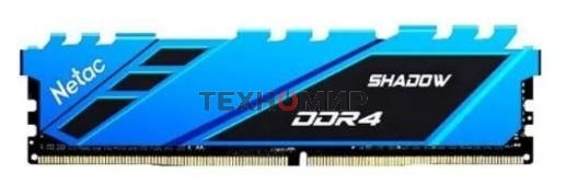 Оперативная память NETAC Shadow, DDR4, 16GB (1x16GB), 3200MHz, CL16, DIMM, с радиаторами, синий
