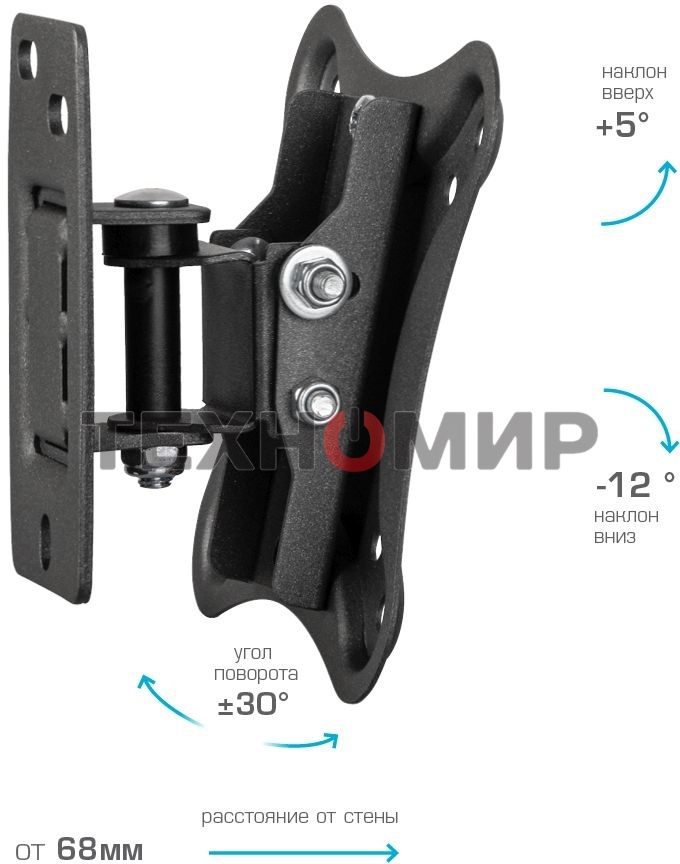 Кронштейн для телевизора Kromax CORBEL-1 черный 10