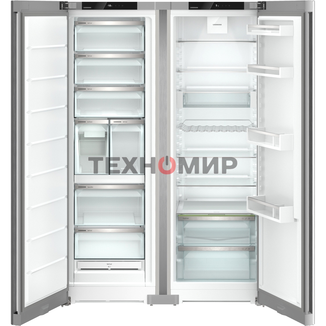 Холодильник Liebherr Комбинация XRFsf 5240-22 001(SFNsfd 5247-22 001+ SRsfd 5220-22 001) серебристый двухкамерный 412/262л морозилка сбоку, Side by Side