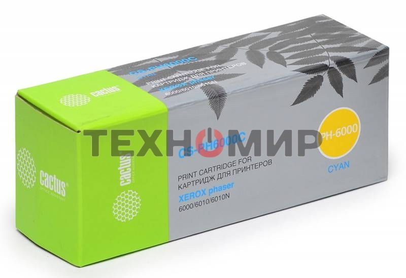Картридж лазерный Cactus CS-PH6000C (106R01631) голубой (1000 стр.) для Xerox 6000/6010
