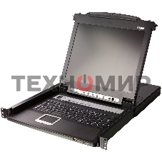 Переключатель-KVM 8-портовый IP с ЖК-дисплеем Slideaway/ATEN SINGLE RAIL 8P PS/2-USB LCDKVMP 17INCH WIH IP
