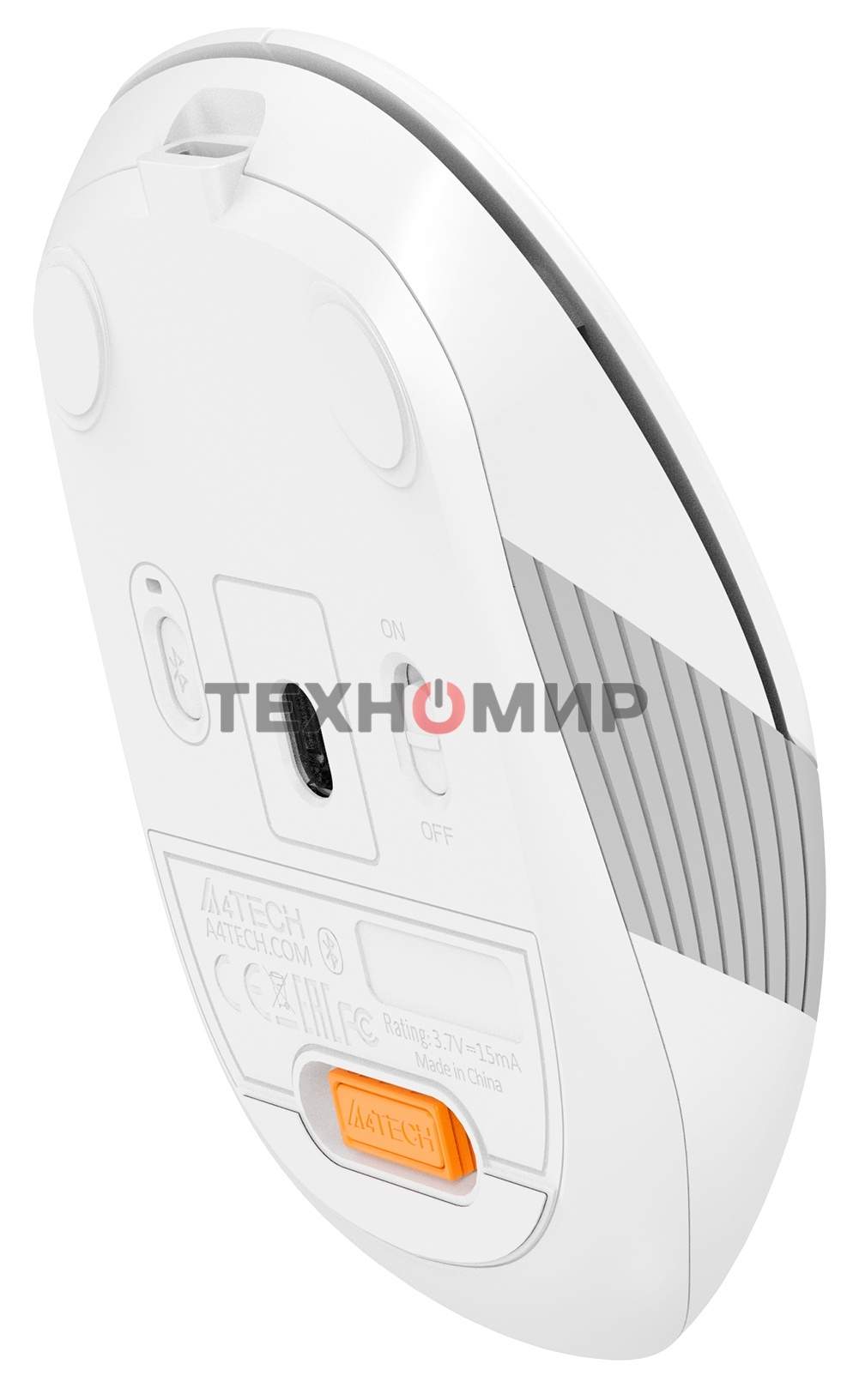 Мышь беспроводная A4Tech Fstyler FB10C белый/серый, 2000 dpi, радиоканал, Bluetooth, USB, кнопки - 4