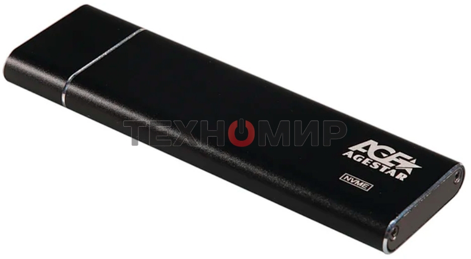 Внешний корпус AgeStar USB 3.1 Type-C M.2 NVME (M-key) AgeStar 31UBNV5C черный, алюминий, черный