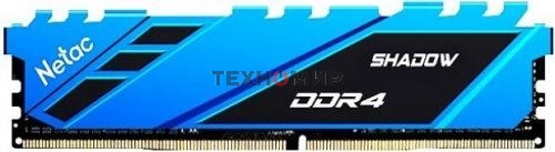 Оперативная память NETAC Shadow, DDR4, 8GB (1x8GB), 2666MHz, CL19, DIMM, с радиаторами, синий