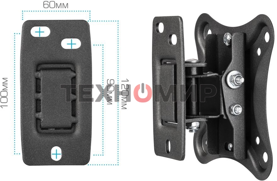 Кронштейн для телевизора Kromax CORBEL-1 черный 10