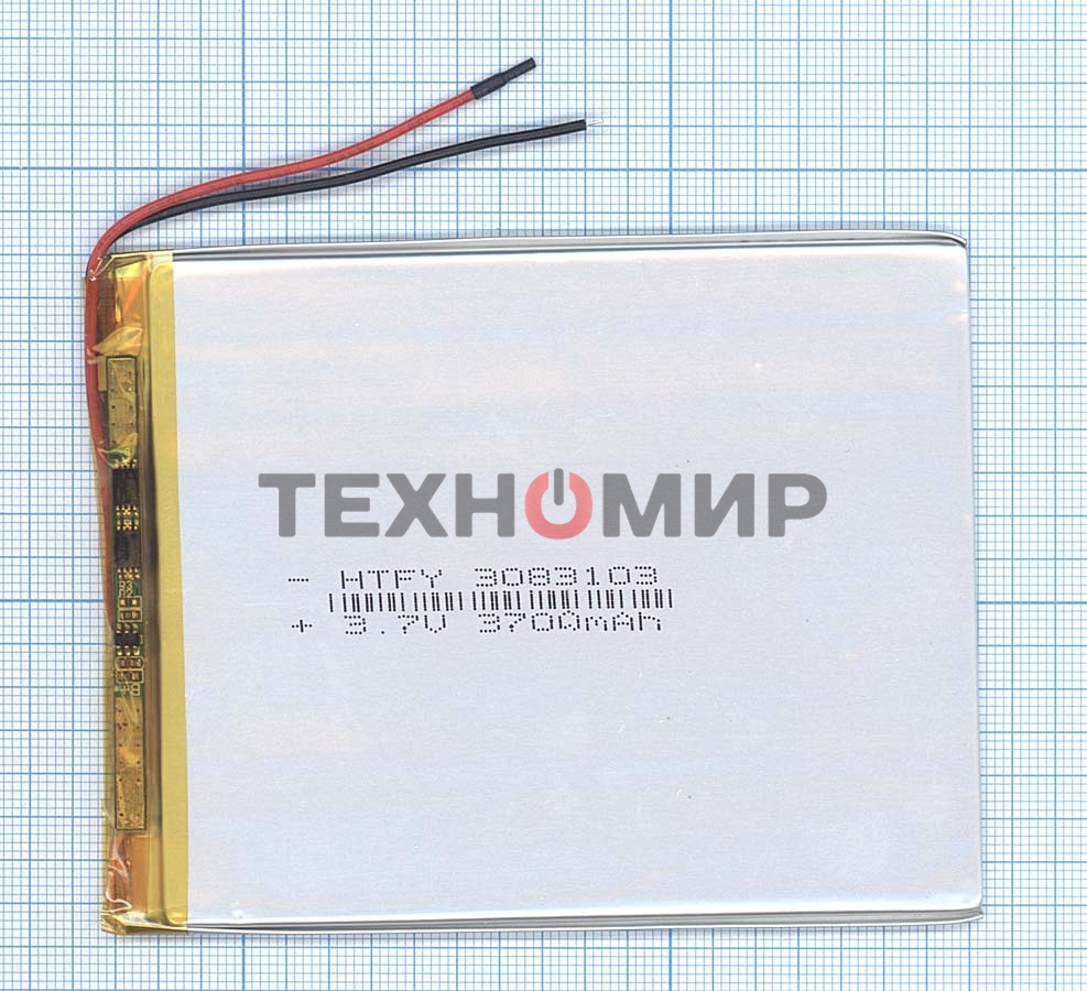 Аккумулятор Li-Pol (батарея) 3*83*103мм 2pin 3.7V/3700mAh