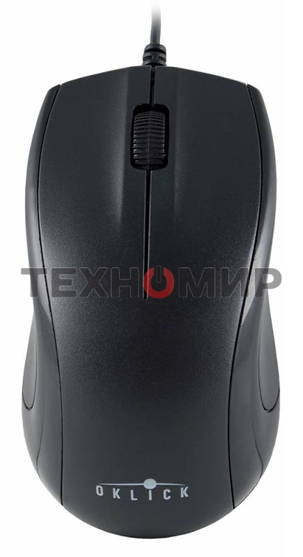 Мышь проводная Oklick 185M черный, 1200 dpi, USB, кнопки - 3