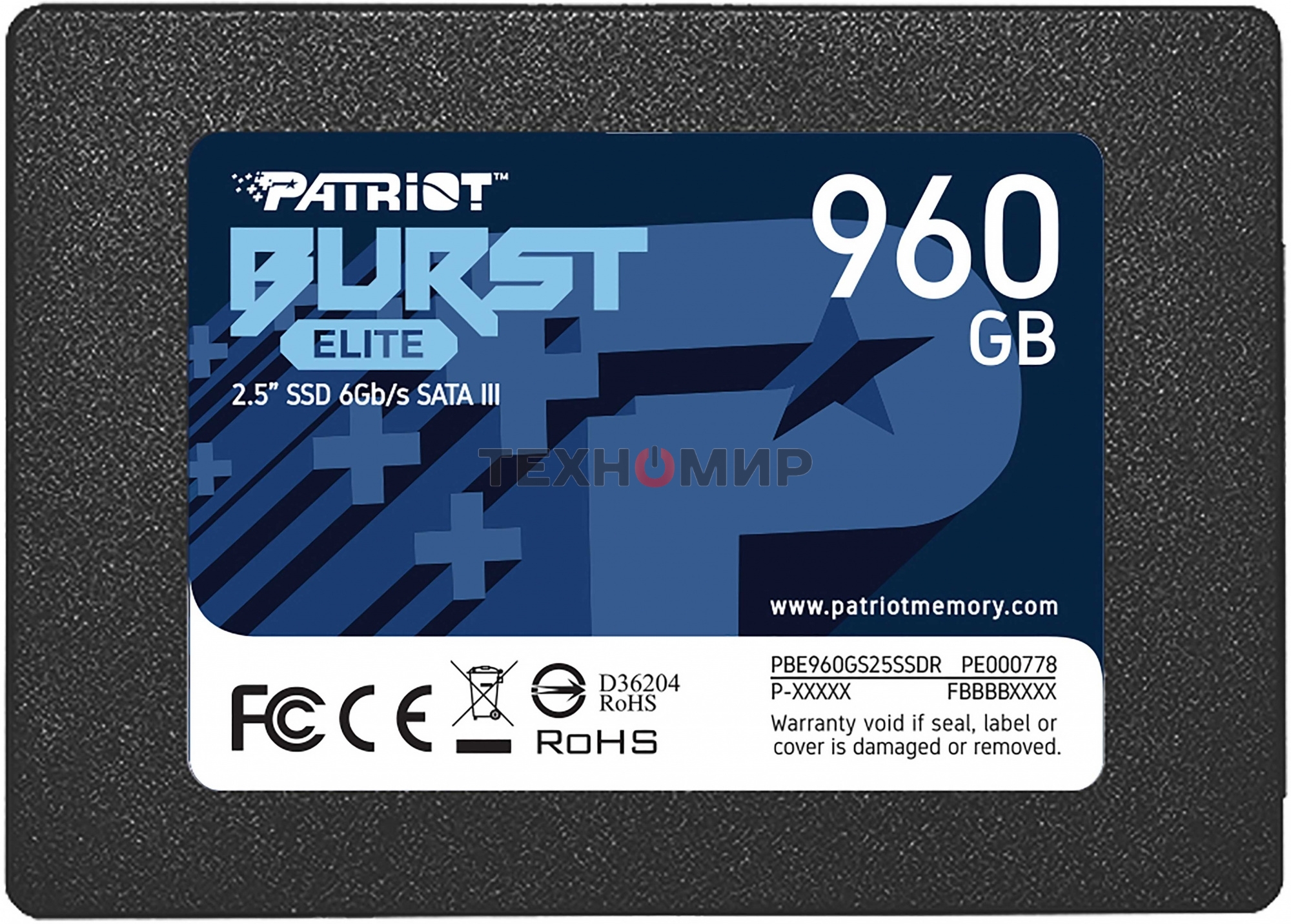 Накопитель SSD Patriot Burst Elite, 960Gb, SATA, 2.5