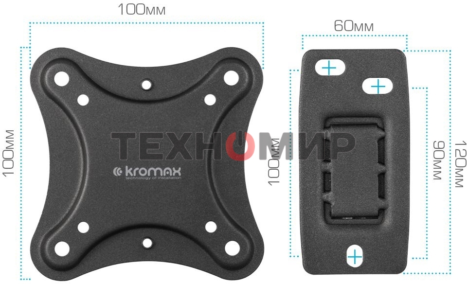 Кронштейн для телевизора Kromax CORBEL-1 черный 10