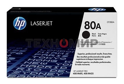 Картридж лазерный HP 80A (CF280A) черный для LaserJet Pro 400 M401/M425 2700 стр.