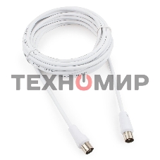 Кабель телевизионный Cablexpert, CCV-515-W-5M, Coaxial M/F, белый, 5м