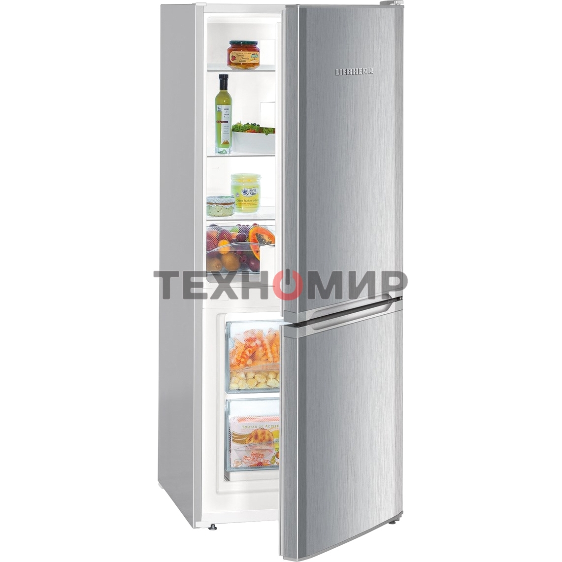 Холодильник Liebherr CUele 2331-26 001, двухкамерный, 156/53л, морозилка снизу, серебристый