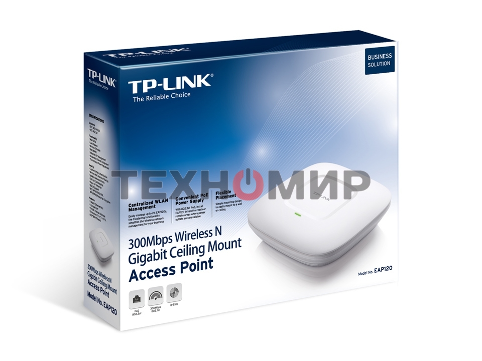 Беспроводная потолочная точка доступа серии N TP-Link SMB EAP115 скорость до 300 Мбит/с