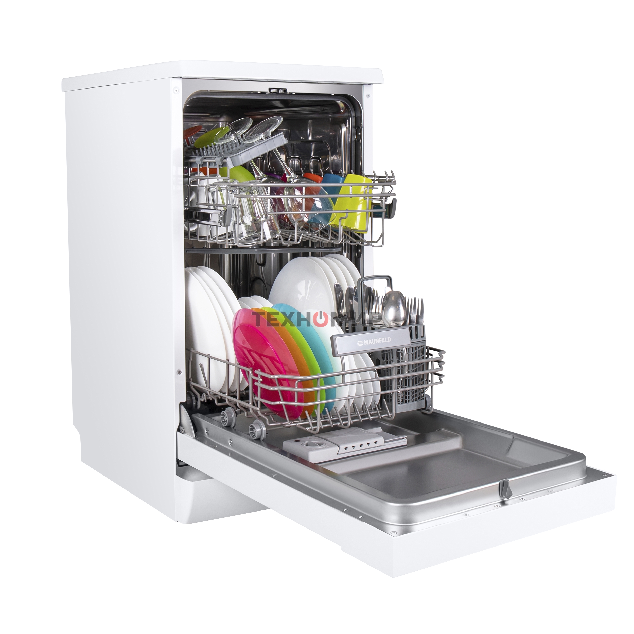 Посудомоечная машина Maunfeld MWF08S, белый, 44.8 см, 9 компл., 49 дБ, класс A+
