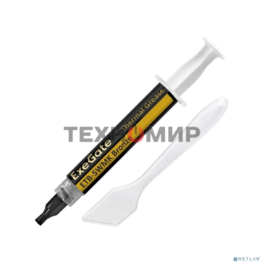 Термопаста ExeGate ETb-5WMK Bronze (4,9 Вт/(м•К), 1.5г, шприц с лопаткой)