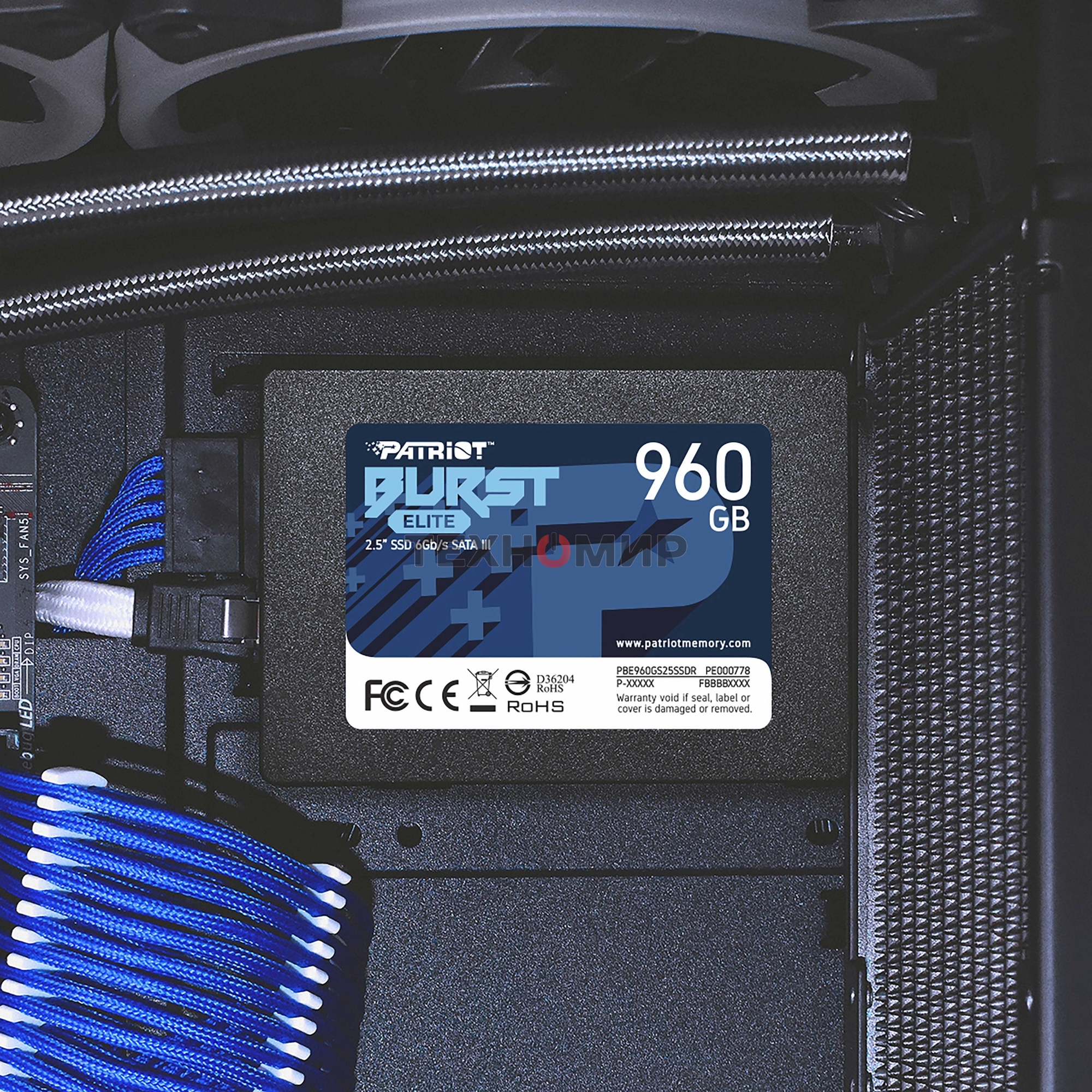 Накопитель SSD Patriot Burst Elite, 960Gb, SATA, 2.5